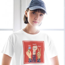 Load image into Gallery viewer, Love Power Peace Women’s crop top