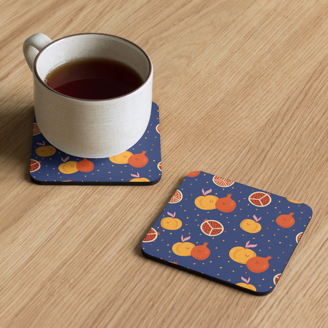 Apricot Cork-back coaster