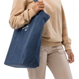 I'm Like This Organic denim tote bag