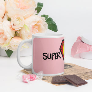 Super Mom White glossy mug