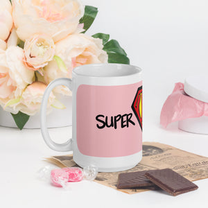 Super Mom White glossy mug