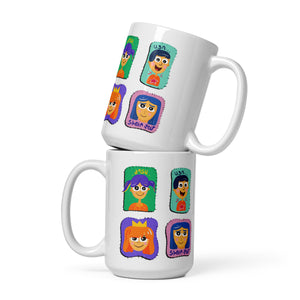 Armenian Emojis White glossy mug
